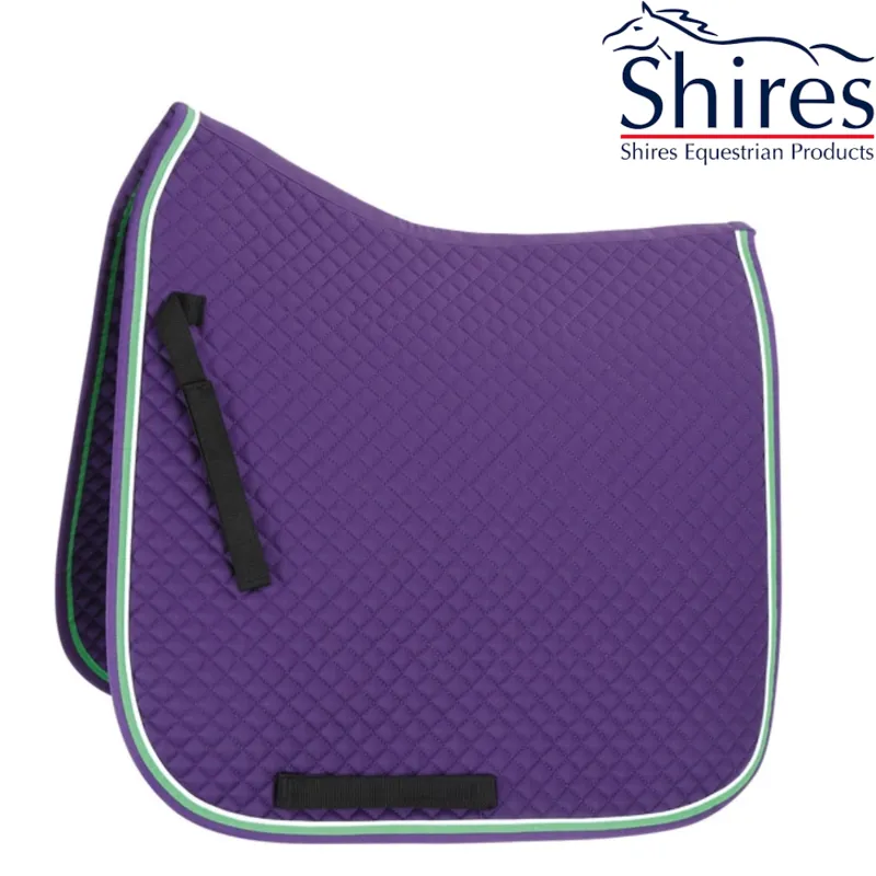 Shires ARMA Deluxe Dressage Saddlecloth - Purple/Lime Green 